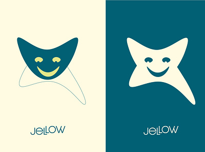 Jellow character flat illustration jellyfish minimal vector