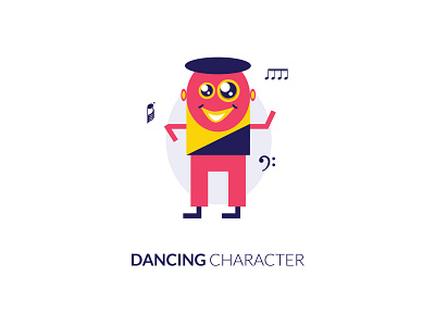 Dancing Flat Character branding cartoon character dance design flat illustration logo minimal vector