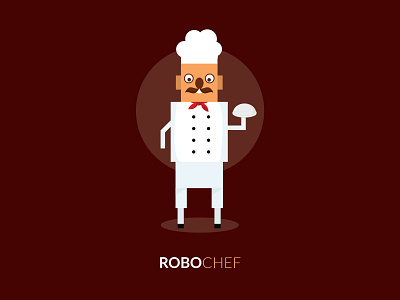 ROBO CHEF brand branding cartoon character chef design flat illustration illustrator lettering logo minimal typography vector