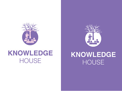 Knowledge House logo branding design education flat illustration knowledge logo minimal school logo typography vector