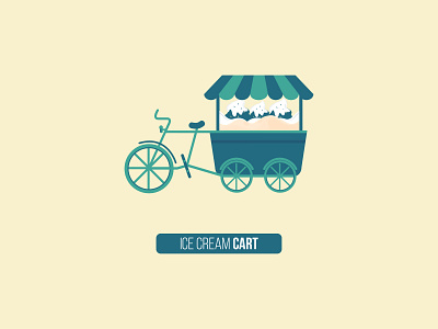 Icecream Cart brand branding cartoon character clean cycle design flat icecream icon illustration illustrator lettering logo minimal typography ui vector