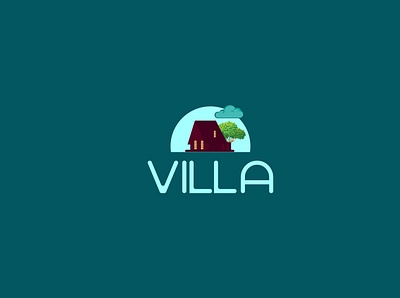 Villa brand branding design flat illustration illustrator logo minimal typography vector