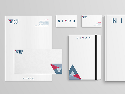 NIUCO placement book brand image business card envelope letter logo logotype moleskine placement triangle