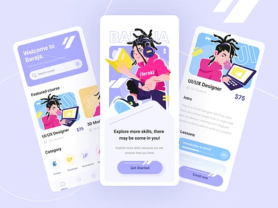 Education: Online Course Mobile App app branding class cource design education illustration logo mobile online streetart study ui ux vector website