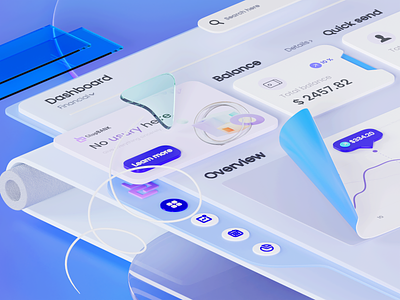 CilupBANK - Financial Dashboard 3D 3d 3d illustration animation app bank bank app blender dashboard design financial financial app fintech fintech app investments money ui