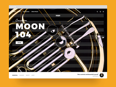 Landing page concept: "A Horn Brand" french horn landing page website