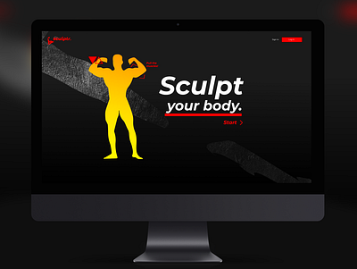 Sculptr Fitness Web App Landing Design dark mode design fitness fitness app fitness web landing landing page landing page design landing page ui web app web app design