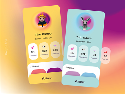 Daily UI 006 - User profile app design appui appuidesign daily ui dailyui dailyuichallenge design portrait profile ui ui user profile