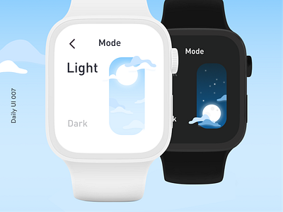 Daily UI 007 - Settings app design appearance apple watch apple watch design appui appuidesign daily ui 007 dailyui dailyui 007 dailyui007 dailyuichallenge dark mode light dark light mode lightmode settings ui toggle