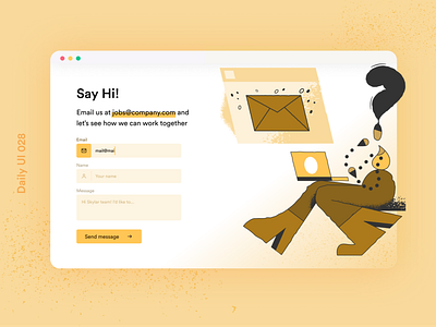 Daily UI 028 Contact form contact contact form contact form ui contact page contact ui daily daily ui daily ui 028 daily ui challenge dailyui dailyui 028 dailyuichallenge email us illustration web contact