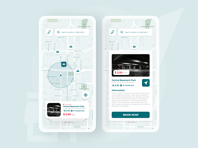 Parking App Design app design iphone maps mobile mobile design mobile ui navigation parking parking app parking lot ui vehicle