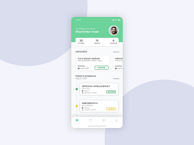 College Apps ( Assigment and Schedule ) branding college design flat illustration iphone mobile ui uiux ux