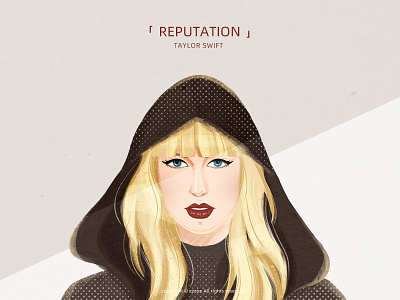 「reputation」_Taylor Swift black cool dark face fashion illustration taylor swift woman illustration