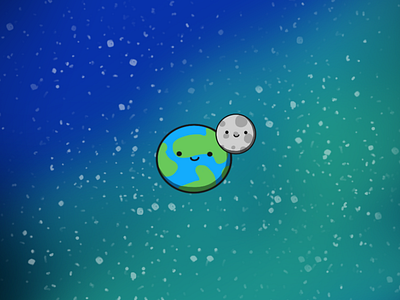 The Earth and the Moon design flat game hypercasual hypercasualgame illustration procreate