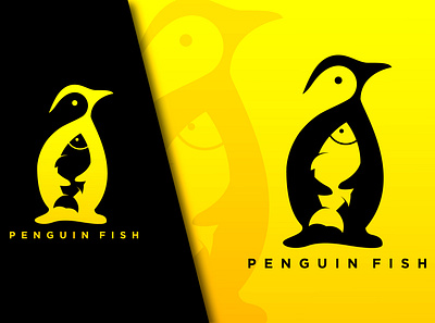 Penguin Fish Logo Design 3d books branding design graphic design illustration logo logo art logo design logo designs minimal minimalist logo motion graphics ui