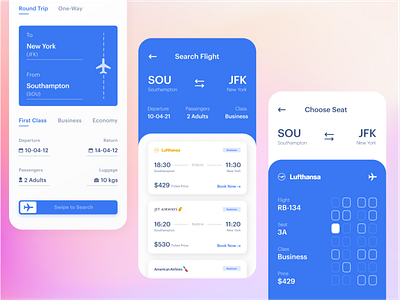 Plane Ticket Booking App Design Concept