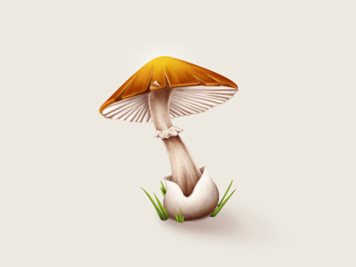 Mushroom digital art icon illustration