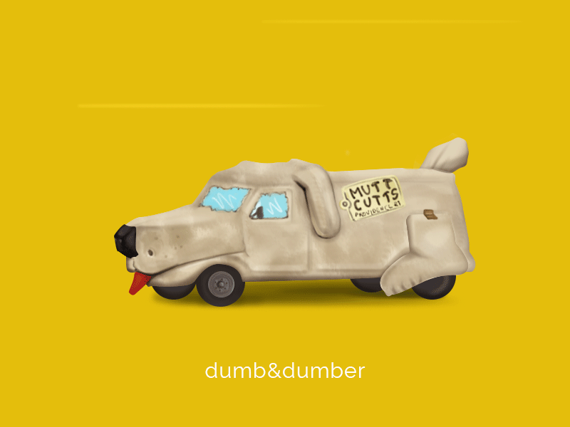 Dumb & Dumber car digital art dumb and dumber gif gifemoji illustration