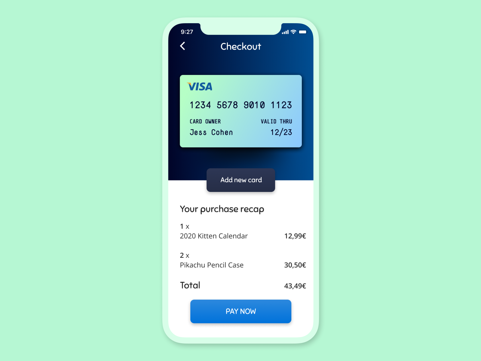 Daily UI 002 — Checkout by Giulia Alfarano on Dribbble