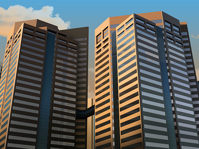 Modern office buildings illustrations