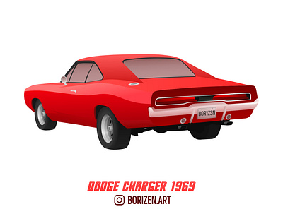 Dodge Charger 1969 affinitydesigner auto automobile car drawing illustration muscle car vector