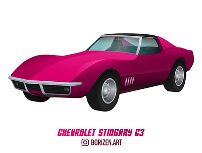 Chevrolet Corvette Stingray C3 affinitydesigner auto automobile car chevrolet corvette drawing illustration musclecar stingray vector vectorart