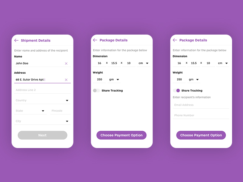 Form UI by Shayoni Majumder on Dribbble