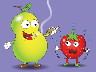 Pear Pressure cartoon comic funny illustration illustrator pear strawberry