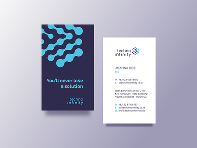 Techno Infinity - Business Card Design blue brand identity branding business card design colateral