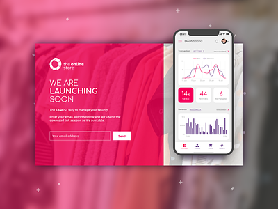 Mobile Dashboard Coming Soon Page coming soon dashboard dashboard design landing page mobile pink web design