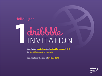 1 Dribbble Invitation dribbble dribbble invite invitation