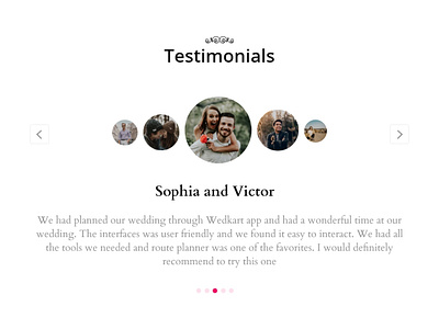 Testimonial Section Website Design app design testimonials ui web website wedding