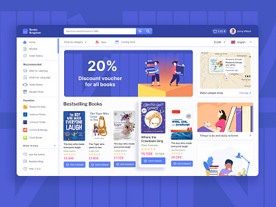 Bookstore web (concept) design e commerce illustration neomorphism ui web