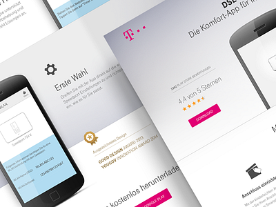 DSL Hilfe App app store deutsche telekom flat design illustration landing page magenta mobile responsive service app telekom design ui