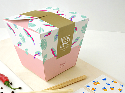 Măm Măm – Branding & Packaging box branding packaging pattern restaurant take away vietnamese