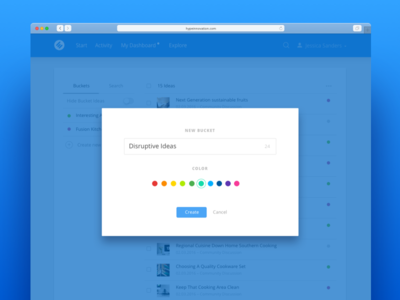 Introducing Idea Buckets buckets color drag drop hype ideas innovation sorting ui