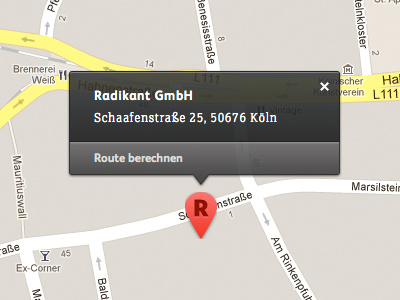 Customized Google Maps Tooltip google maps radikant user interface