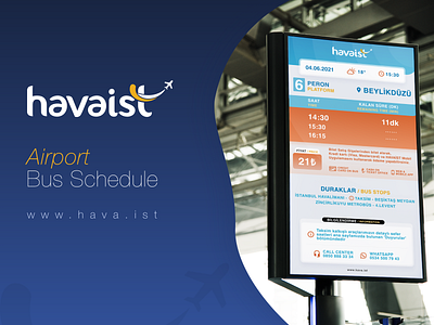 Havaist - Airport Bus Schedule Display airplane airport boarding clean design flight interface istanbul minimal schedule travel ui ux