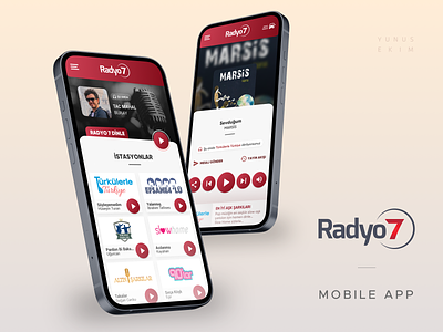 Radyo 7 - Radio Mobile App Design - v1 app branding design istanbul mobile app music player podcast radio radyo singer sound spotify streaming ui ux