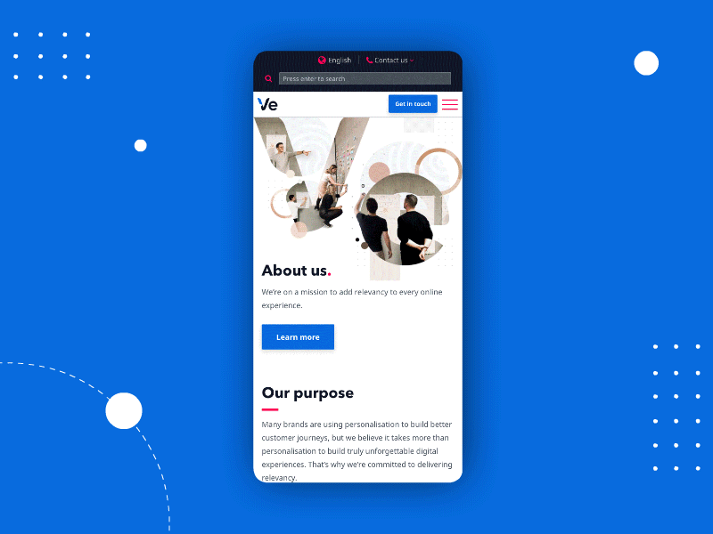 About Us - Mobile web page snapshot about us animation company overview digital digital advertising digital marketing graphic design mobile motion graphics onsite engagement our approach overview page scroll product design responsive responsive design tech startup web web design website optimisation