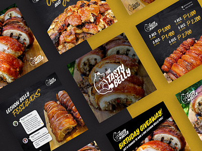 The Tasty Belly Social Media Post Design belly branding design food lechon logo pork social media tasty