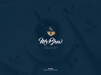 Mr. Brew branding brew cafe cafe logo coffee coffee cup design essentials logo