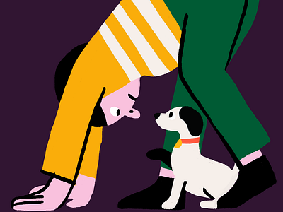 Downward dog character character design design downwarddog illustration yoga