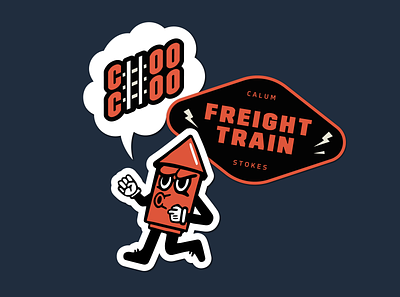 Freight Train stickers freight illustration stickers trim poster