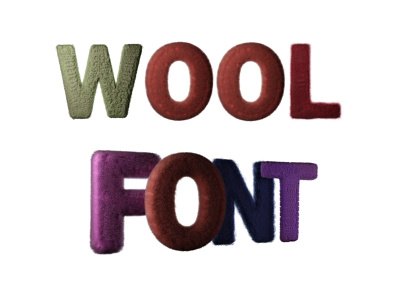 Wool Font 3d blender letters wool