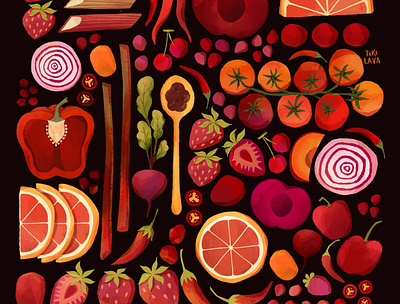 Reds advertising design digitalart editorial food fresh graphicdesign healthy illustration organic vegan
