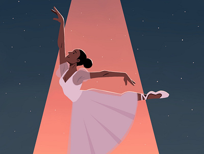 Dancer in the spotlight advertising ballet dancer design digitalart editorial graphicdesign illustration