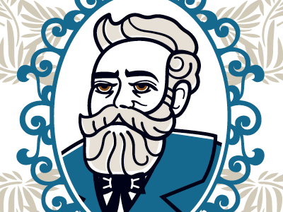 Jules Verne Bust Illustration