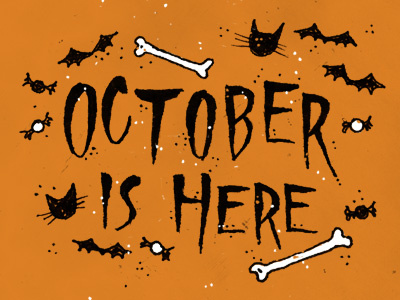 Have All The Fear bat bone candy halloween lettering october or treat trick