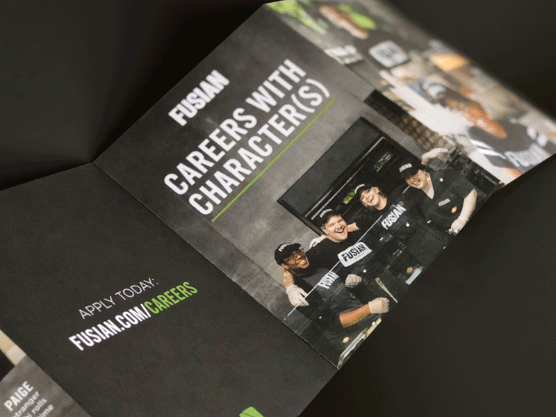 Careers with Characters black brand brochure photgraphy